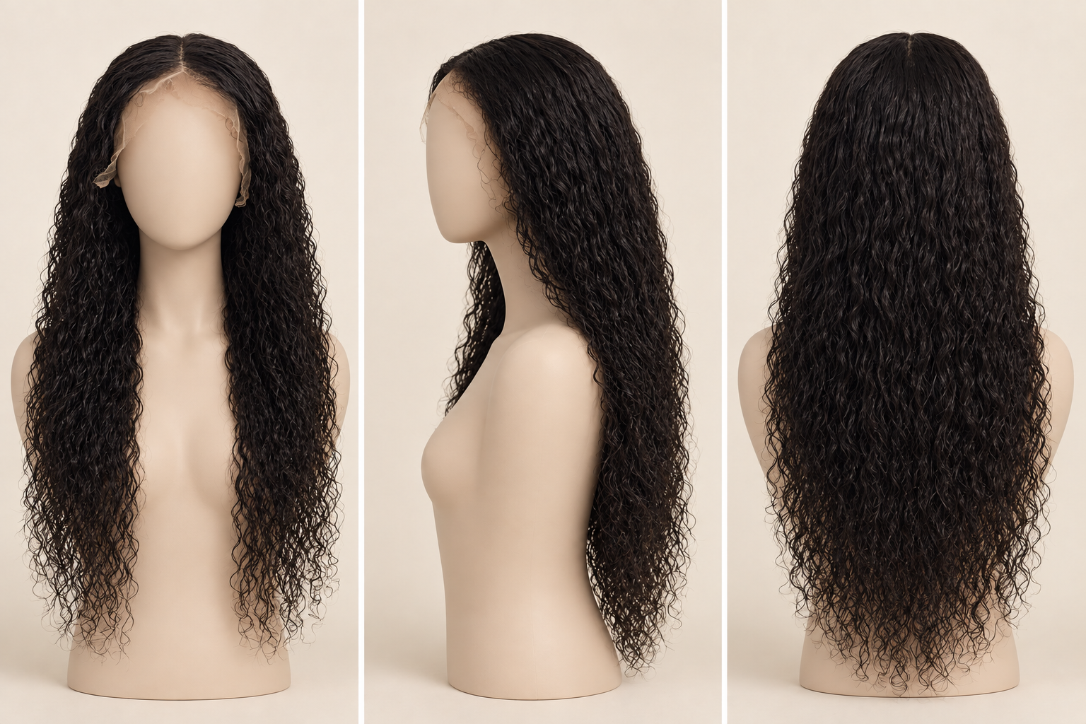 AI illustration of Burmese Curl on a mannequin, based on our wig photos